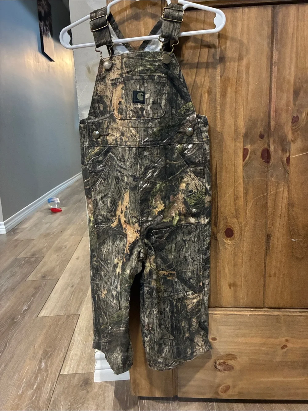 Carhartt Kids Realtree Camo Overalls in Brown and Green